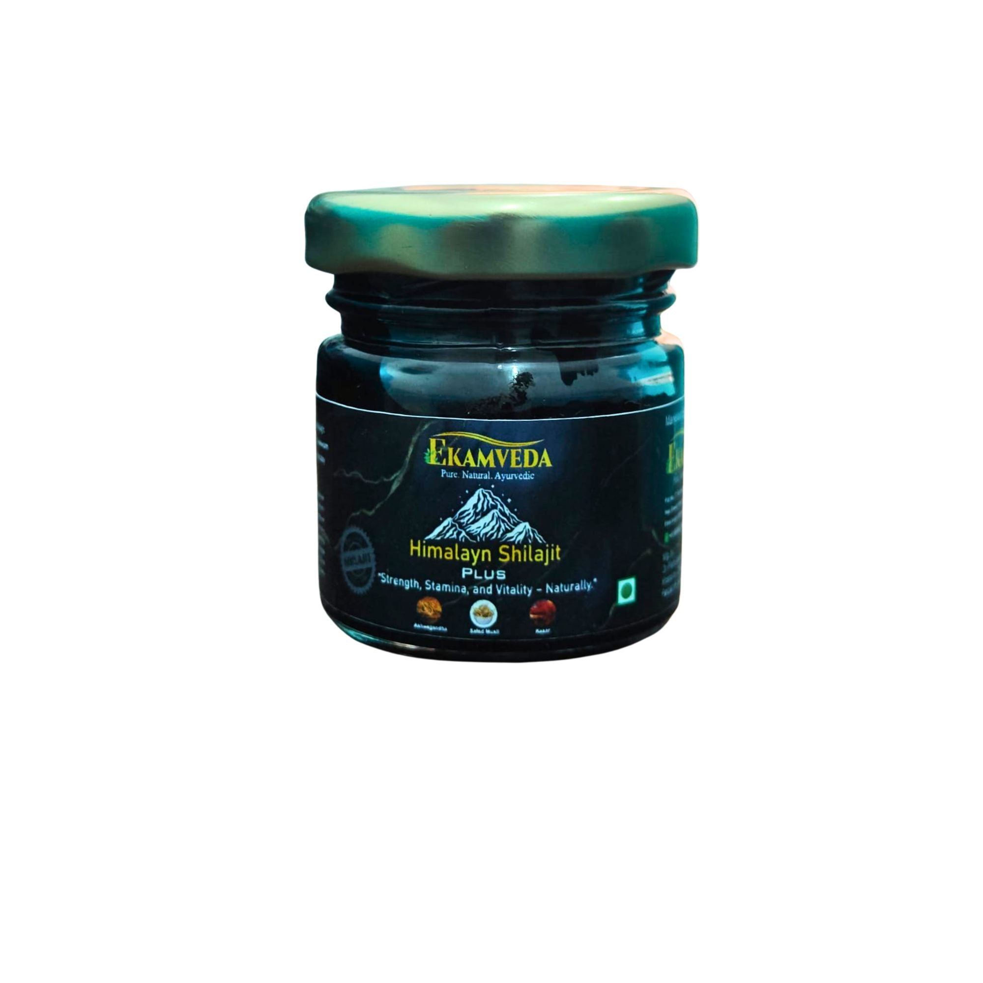 Shilajit/Shilajeet Plus Resin - 30gm | 500mg/Serving | 60 Servings | Above 75% Fulvic Acid | Boost Muscle Growth & Stamina | Contains Ashwagandha/Safed Musli/Kesar | 100% Ayurvedic