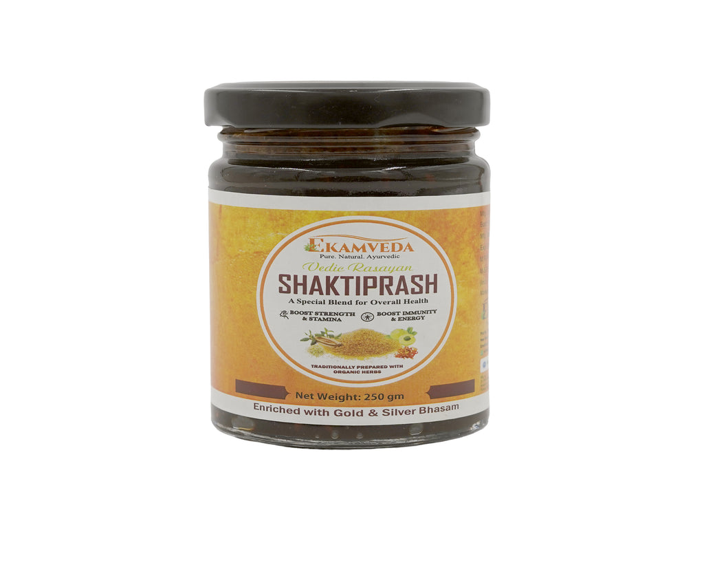 Shaktiprash Ayurvedic Immunity Booster for all age groups- Jaggery based, Gold and Silver Bhasam, Ashwagandha, Sugar free Chyawanprash(250 Gram)