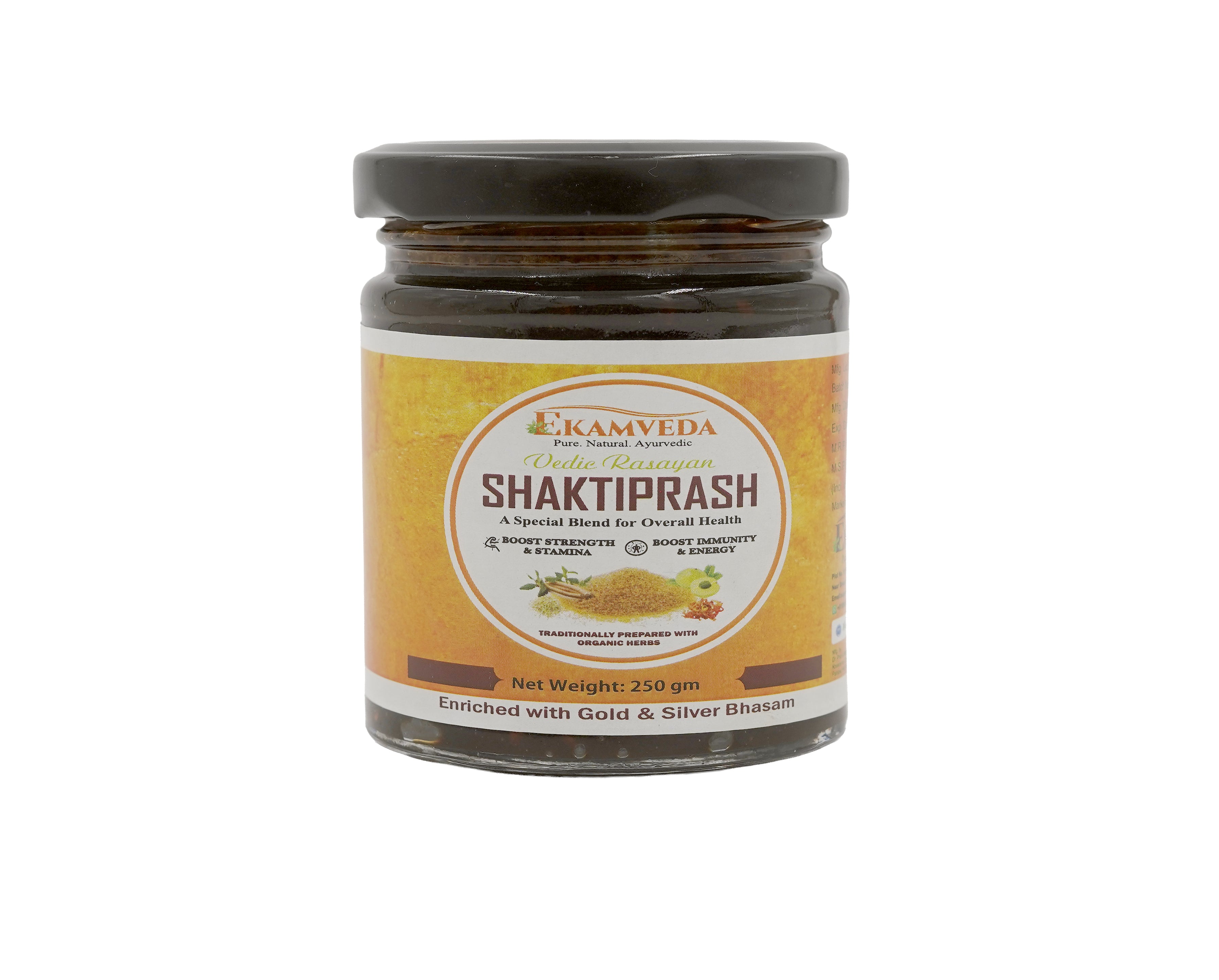 Shaktiprash Ayurvedic Immunity Booster for all age groups- Jaggery based, Gold and Silver Bhasam, Ashwagandha, Sugar free Chyawanprash(250 Gram)